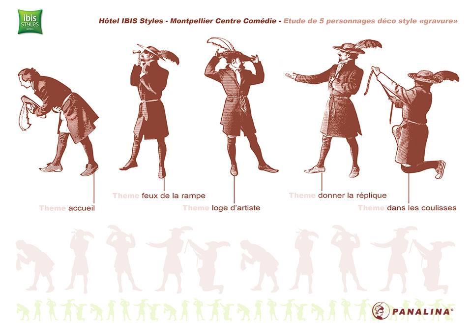 création de dessins et images pour un décor d'hôtel à Toulouse, en Haute-Garonne