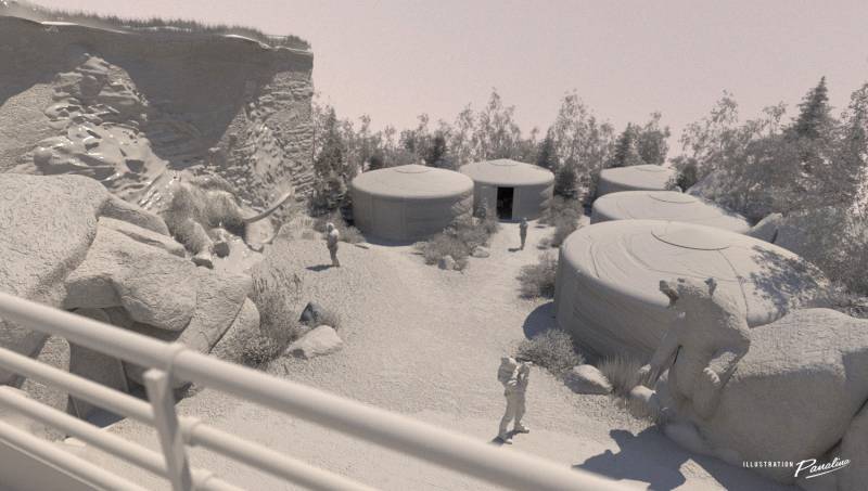 création d'images 3D photoréalistes pour un parc à thème sur la préhistoire à Font Romeu (66)